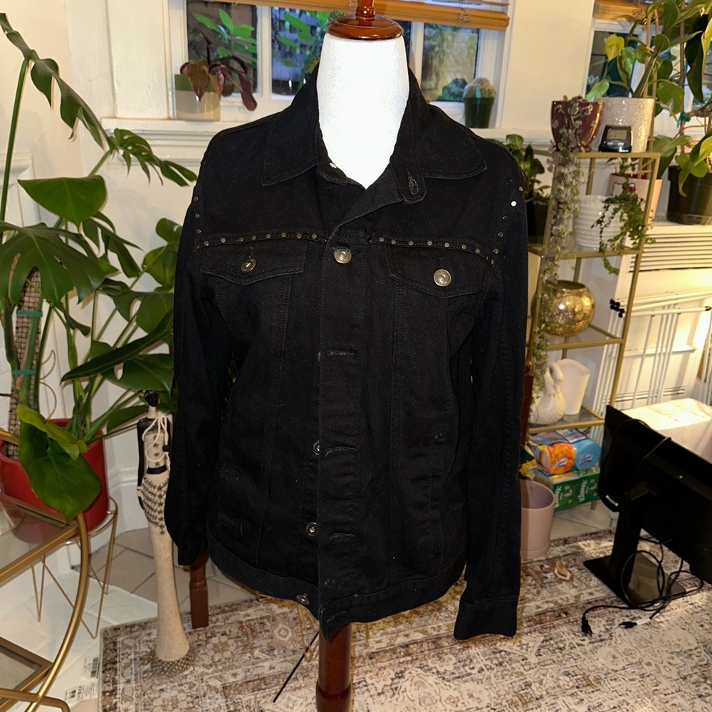 INC Studded Fringe Jacket